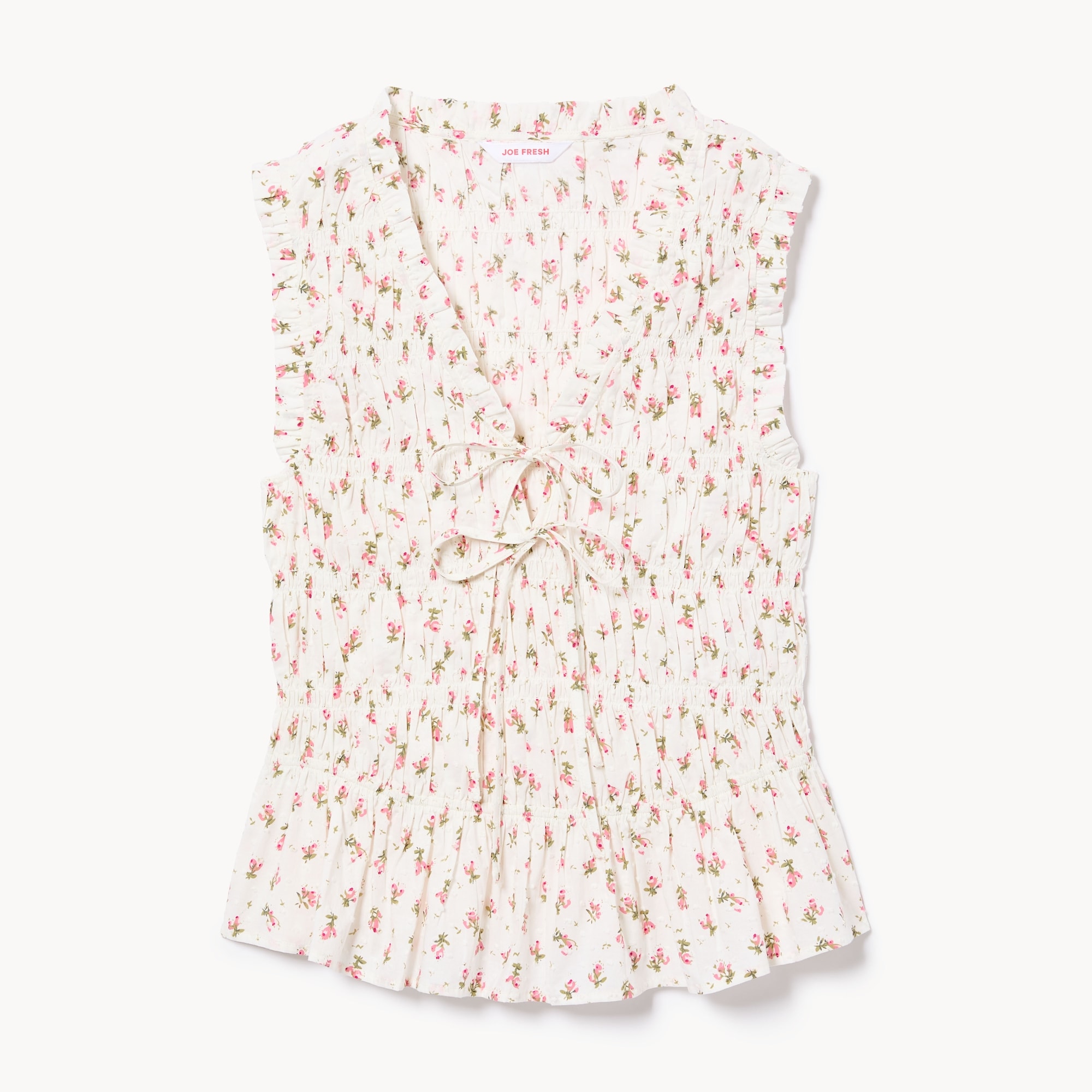 Smocked Front Tie Top