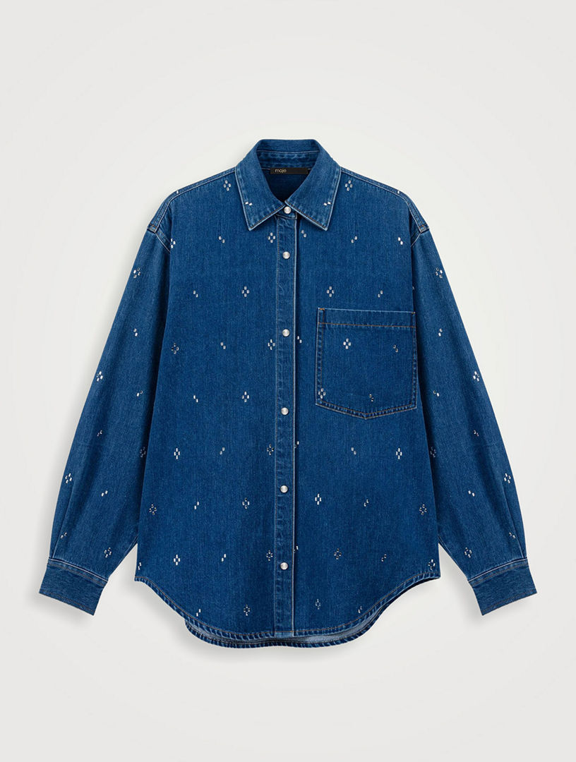 Rhinestone Denim Shirt