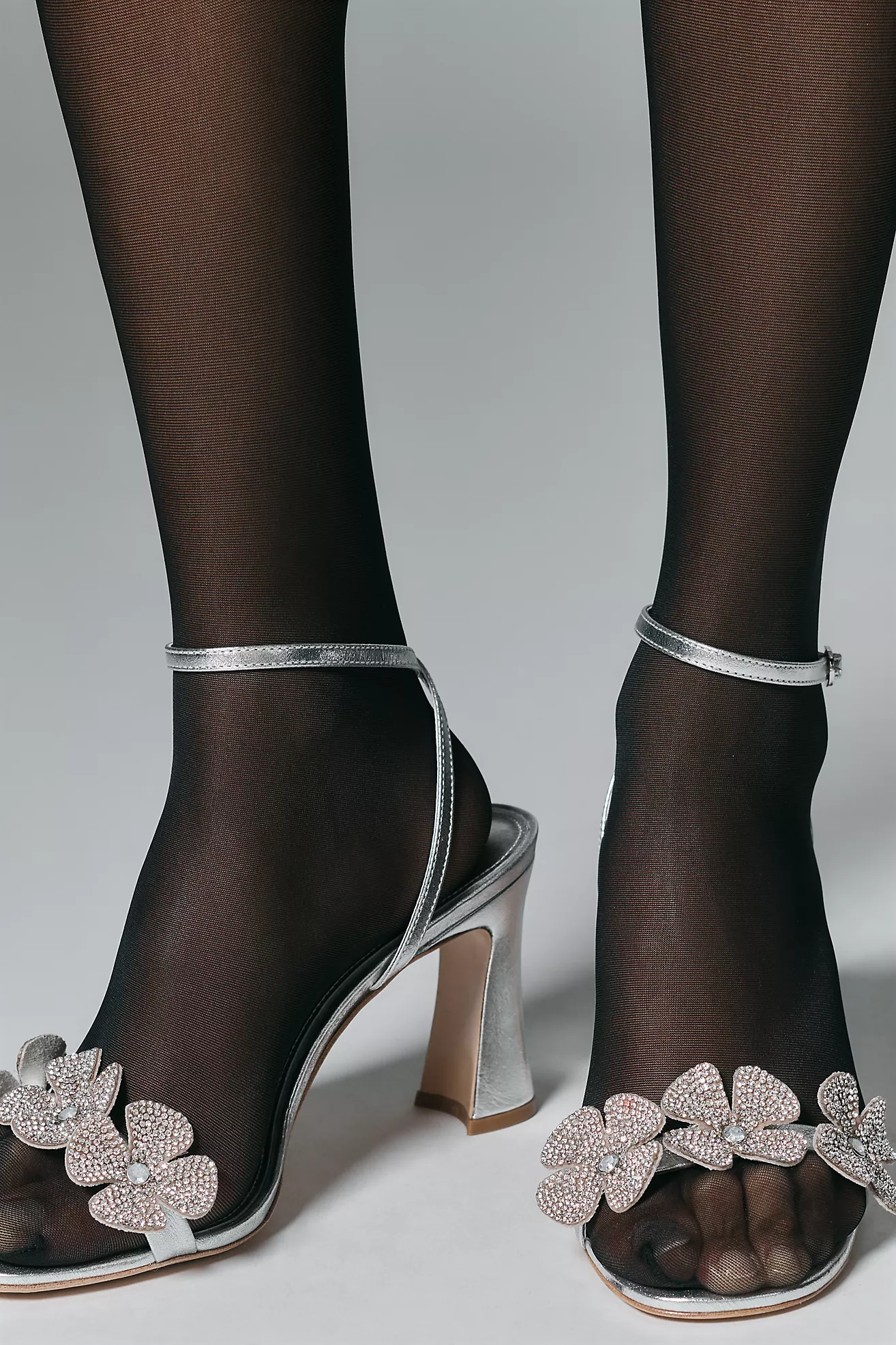 Maeve Crystal Floral Ankle-Strap Heels