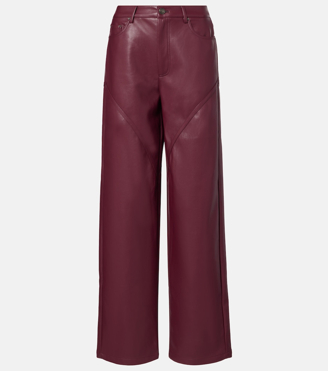 Mid-rise wide-leg pants