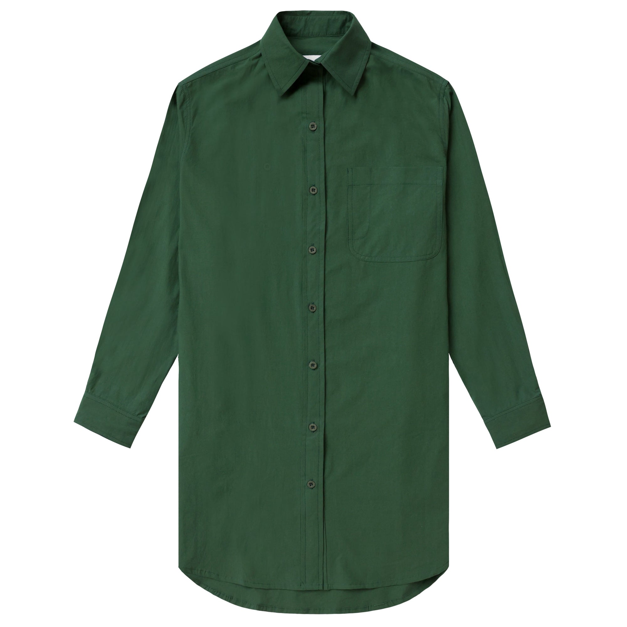 Washed Poplin Dress Forest