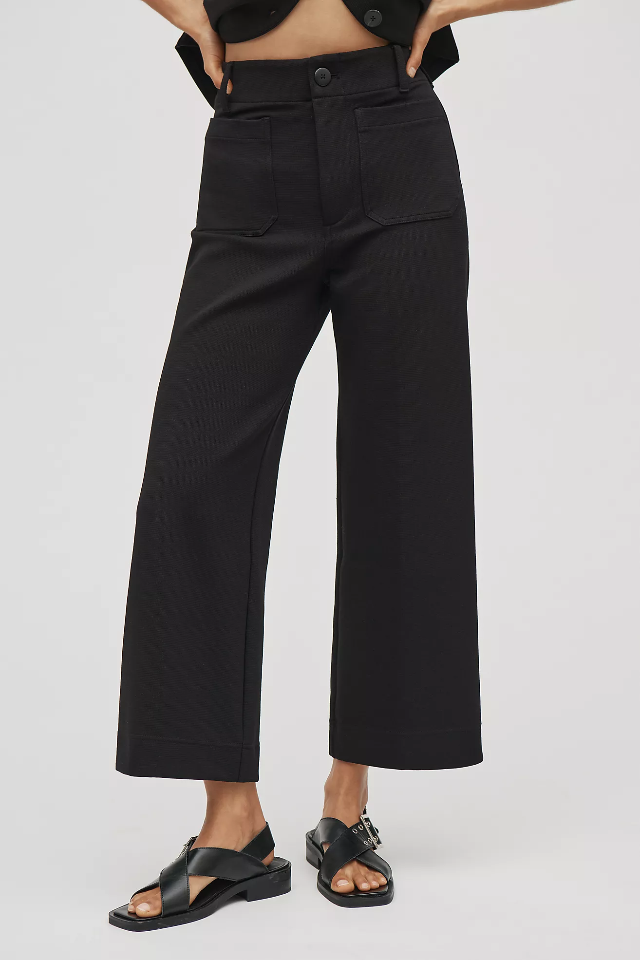 The Colette Knit Crop Wide-Leg Pants by Maeve