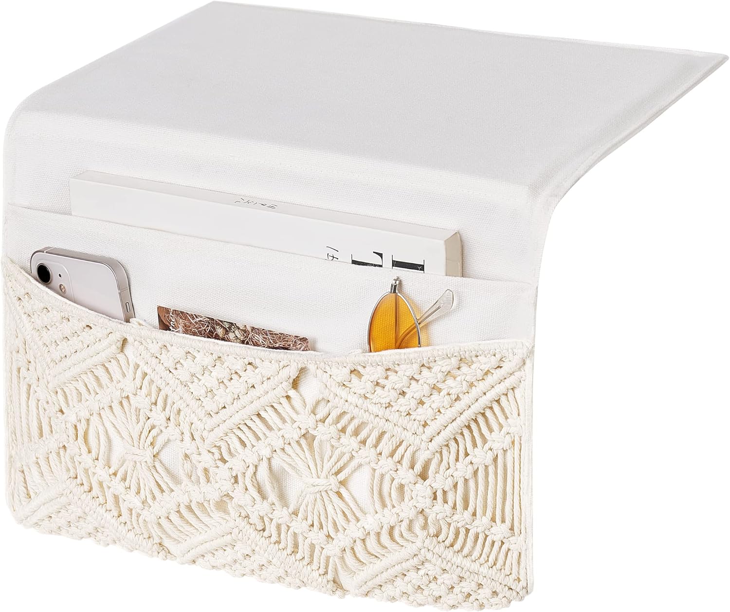 Mkono Macrame Bedside Caddy Storage Organizer