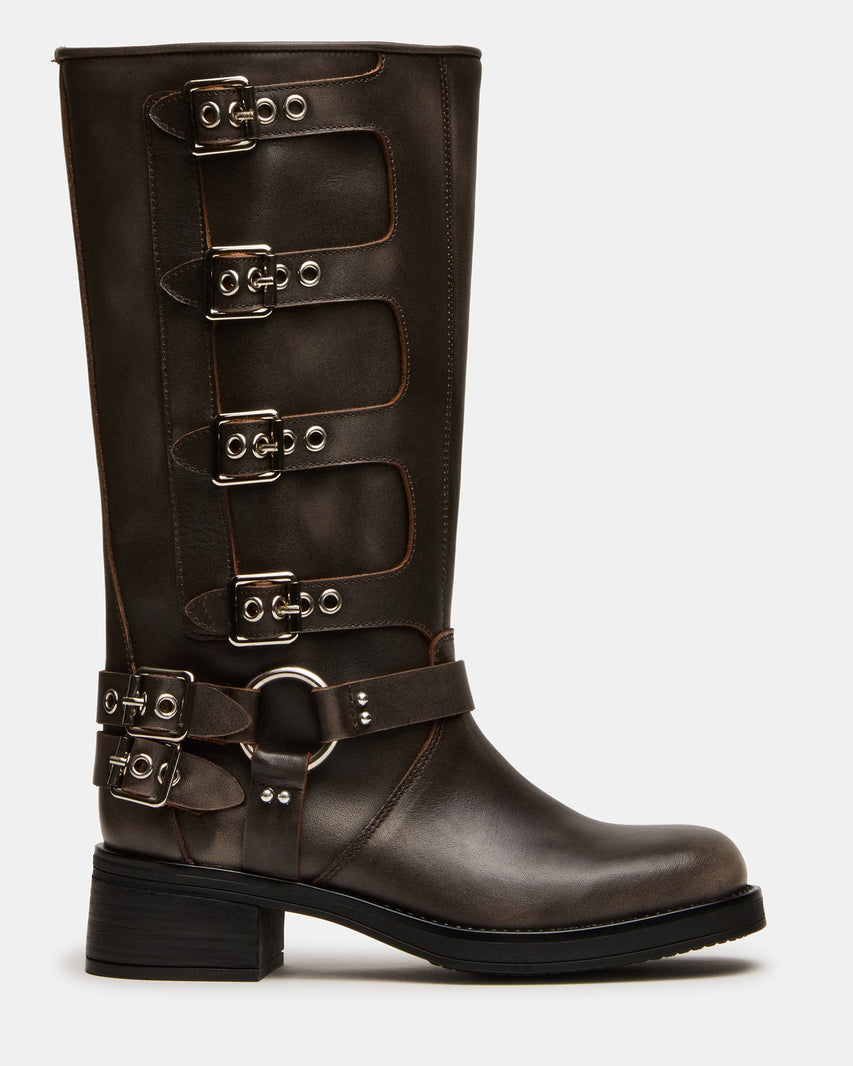 Rocky Brown Distressed Wide Calf