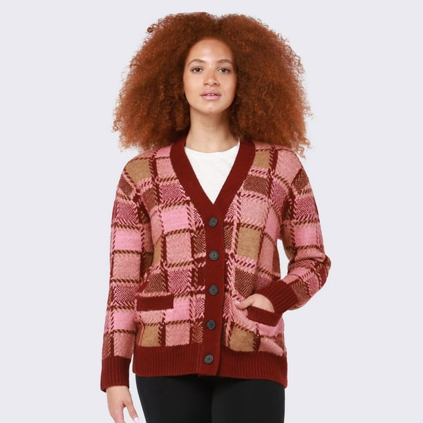 Devoted Windowpane knit cardigan