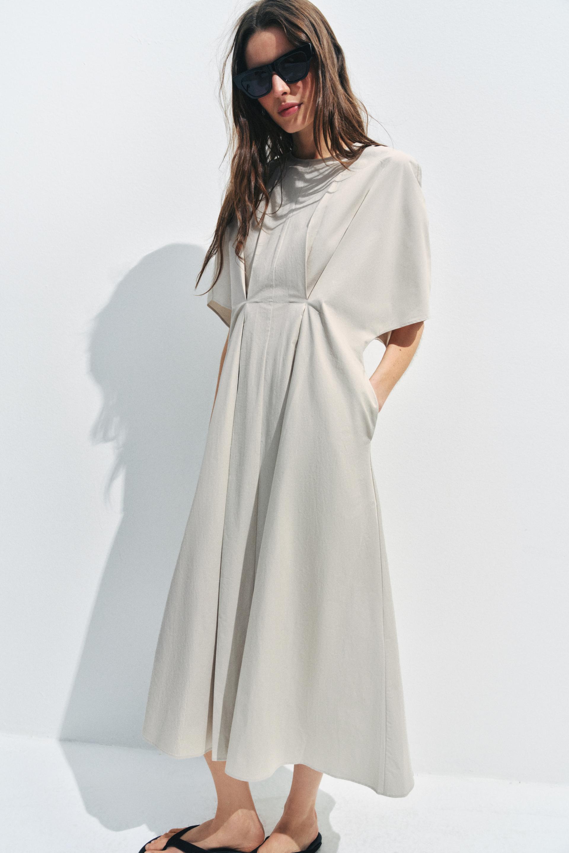 ZW COLLECTION PLEATED POPLIN DRESS