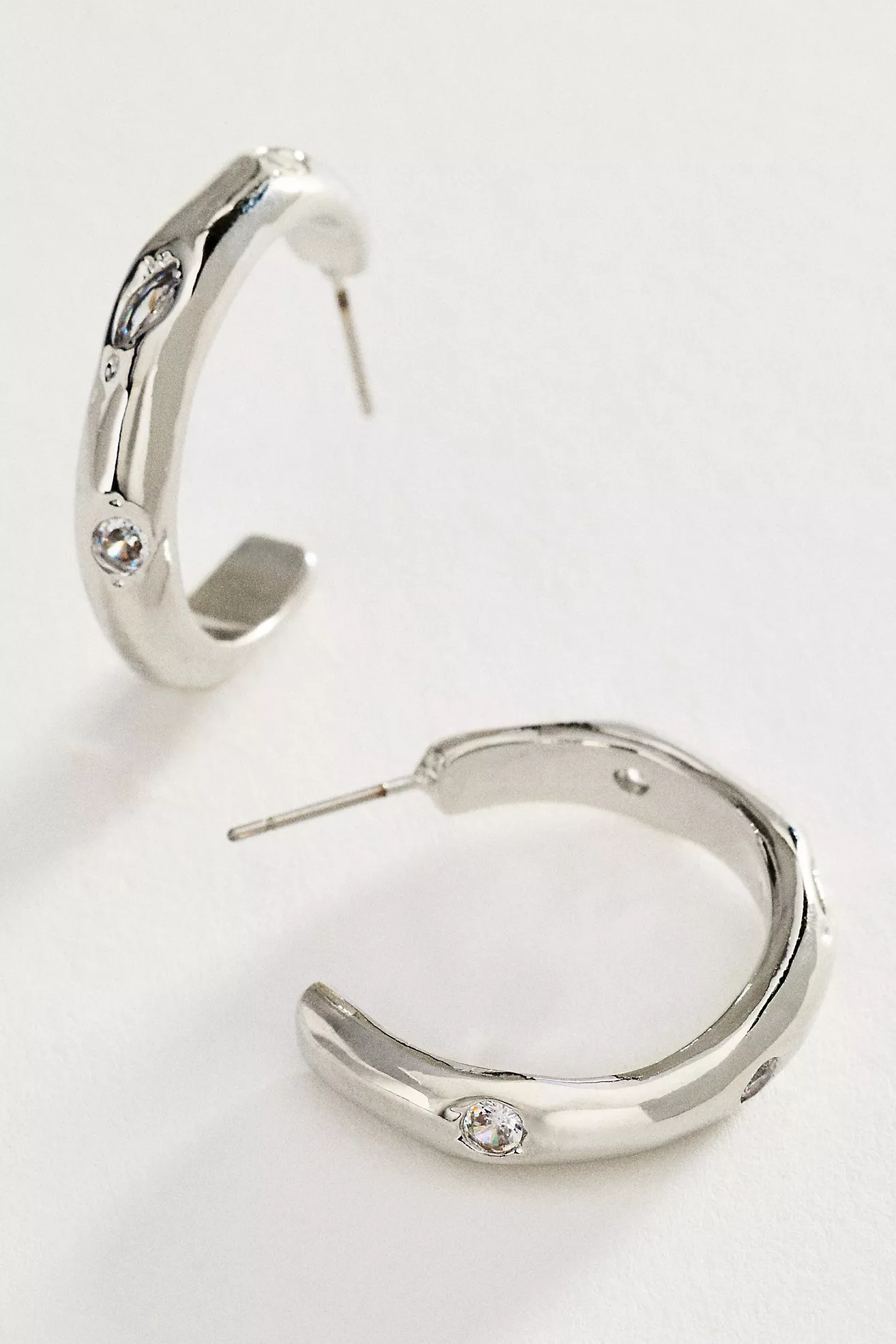 Crystal Inset Hoop Earrings