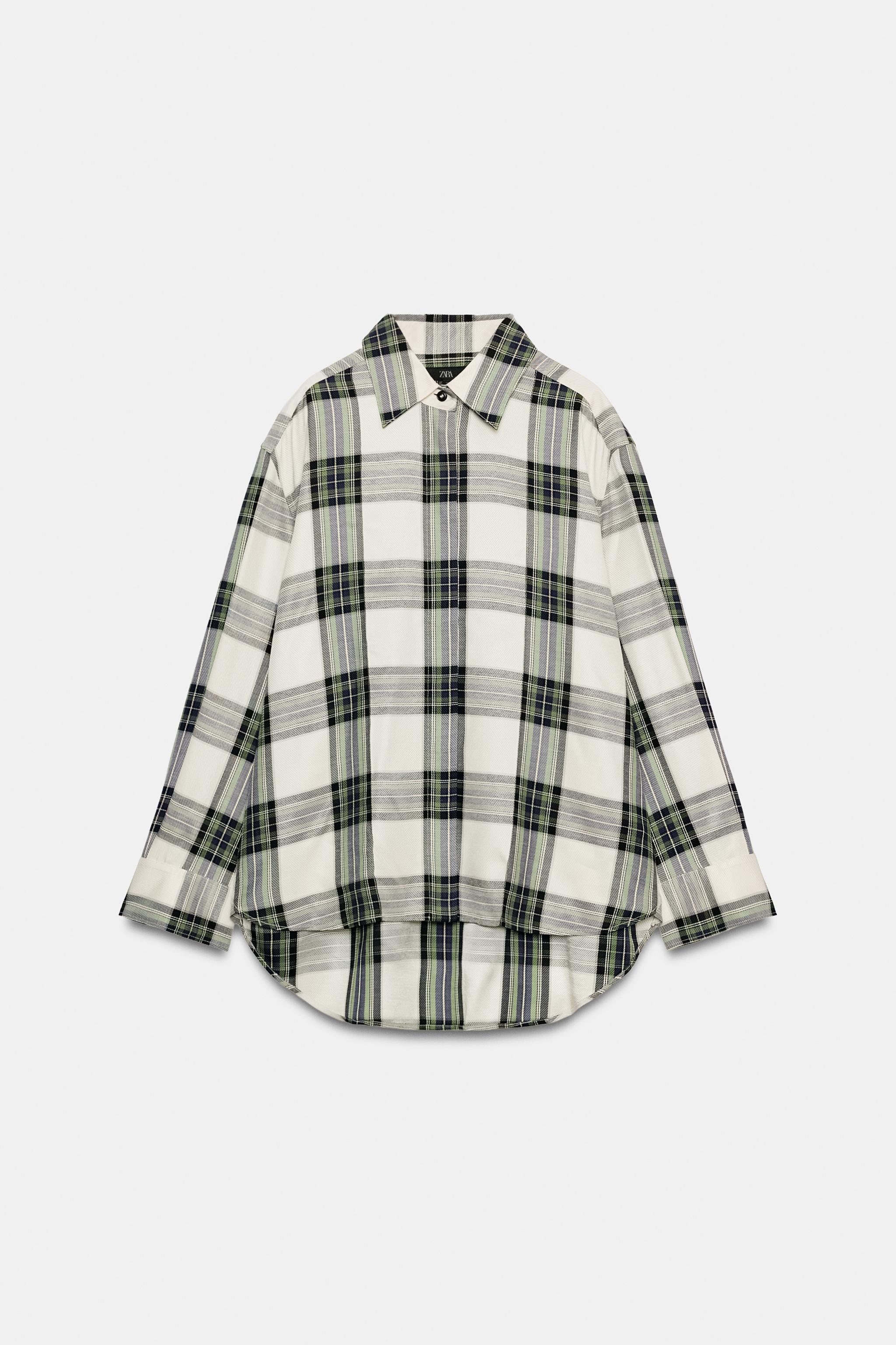 ZW COLLECTION OVERSIZED PLAID SHIRT