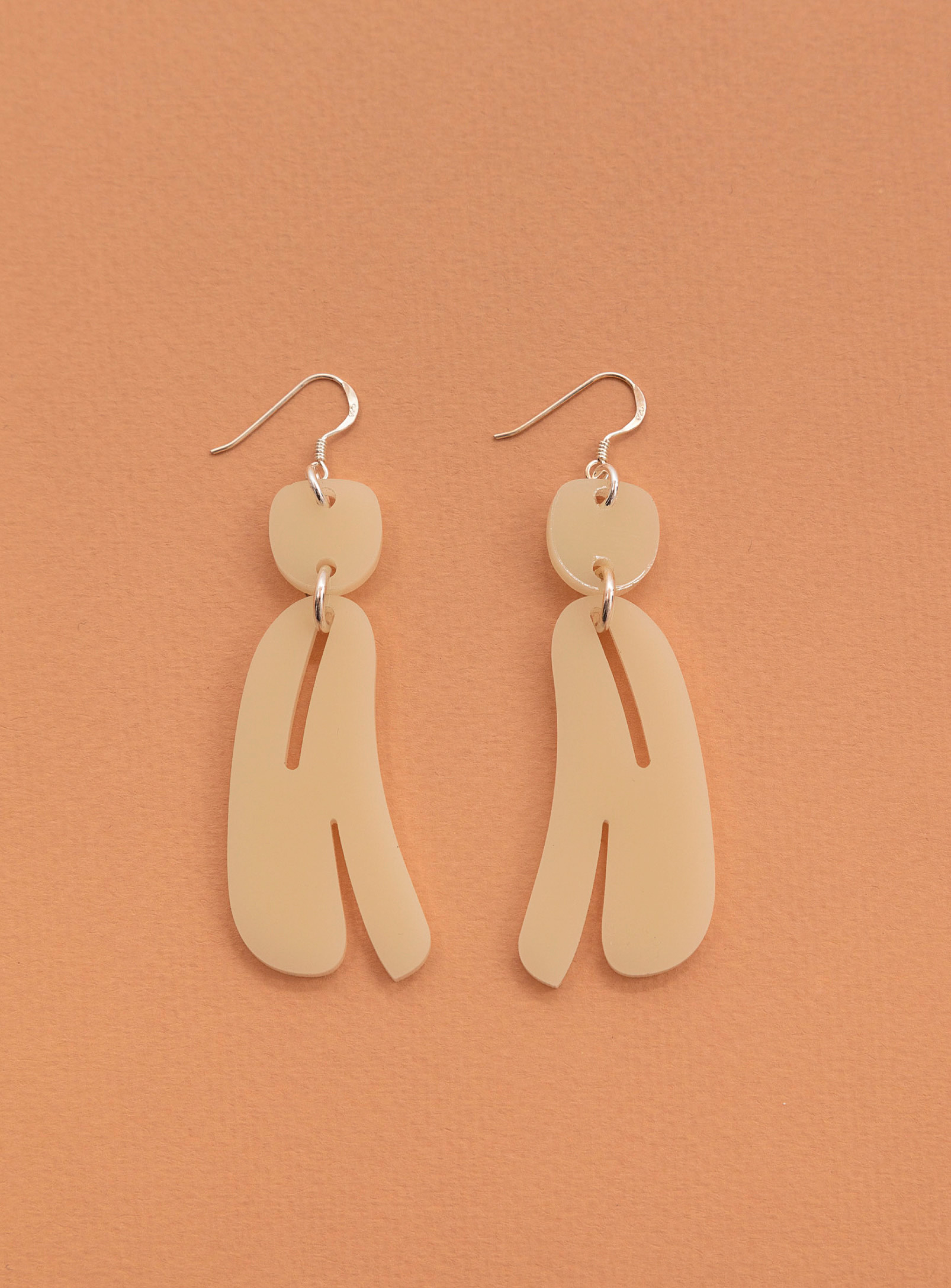 Slashed ovoids elongated earrings - Mini