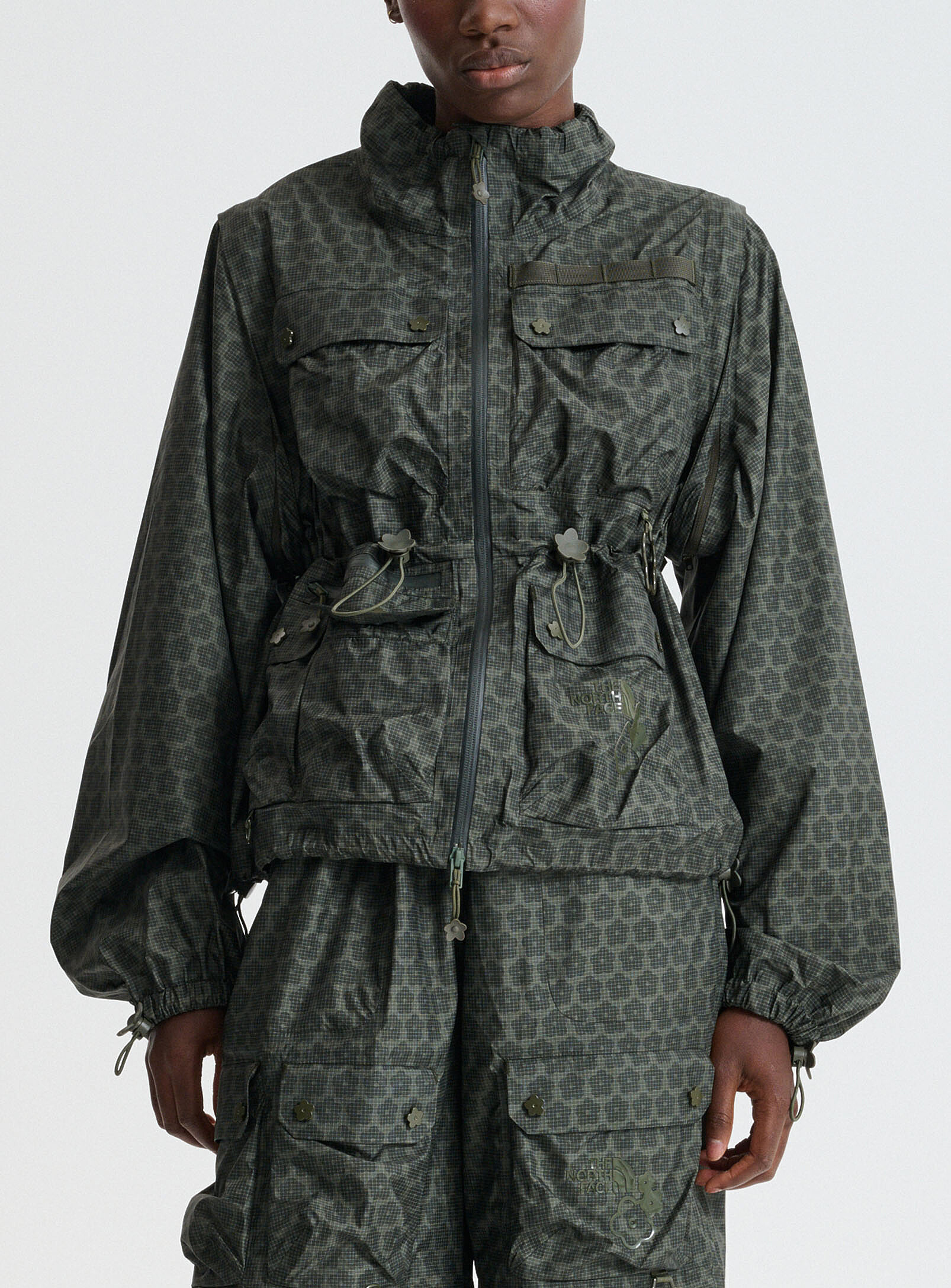 Tenzin Spectra hybrid sleeves floral parka